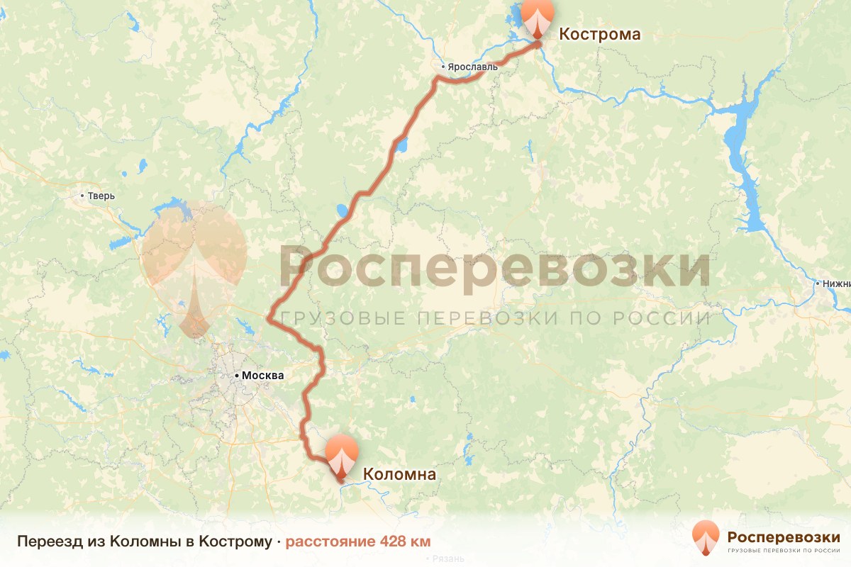Переезд Коломна Кострома