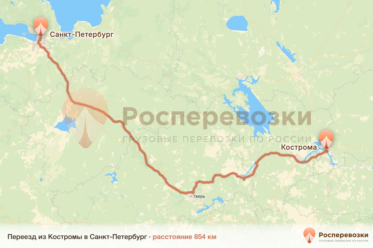 Переезд Кострома Санкт-Петербург