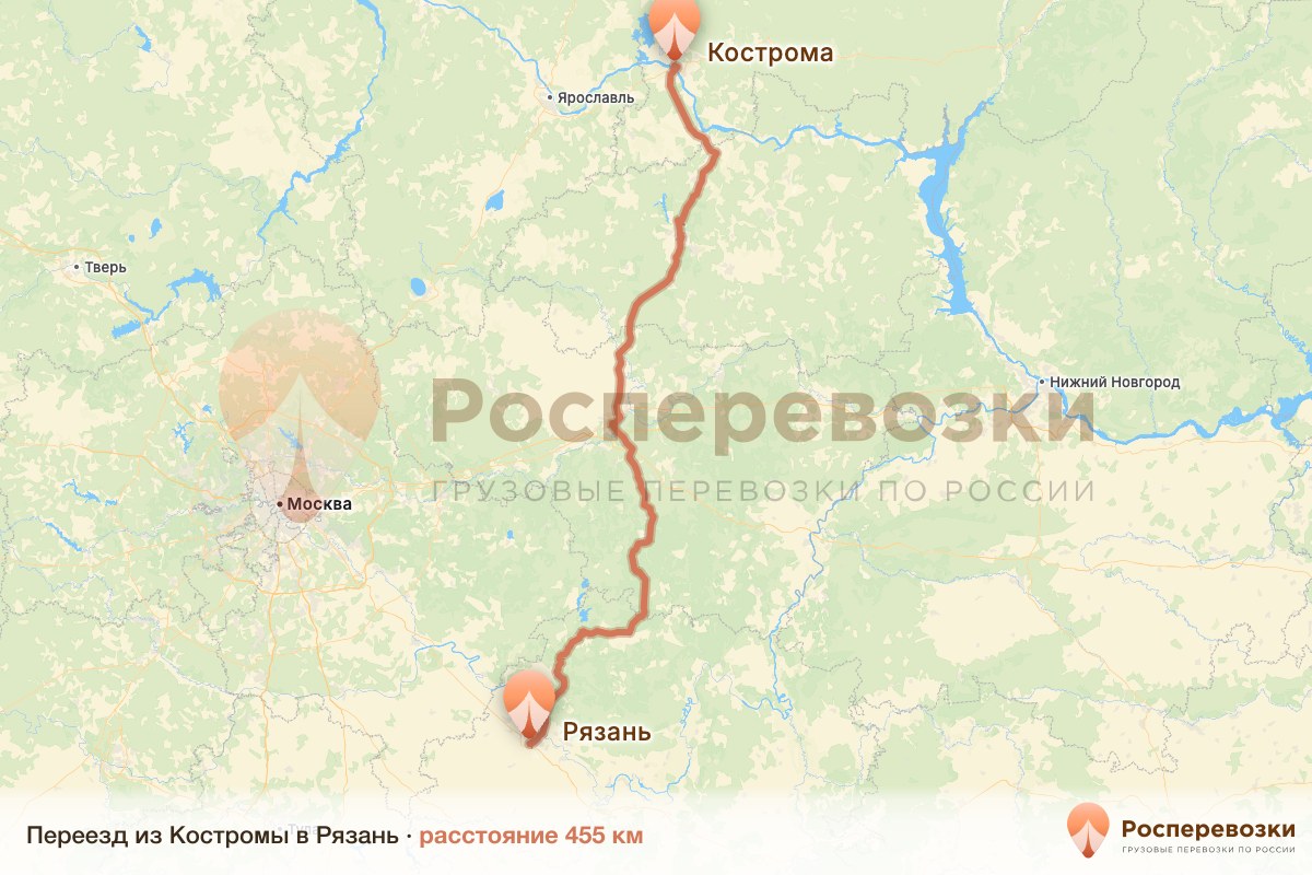 Переезд Кострома Рязань