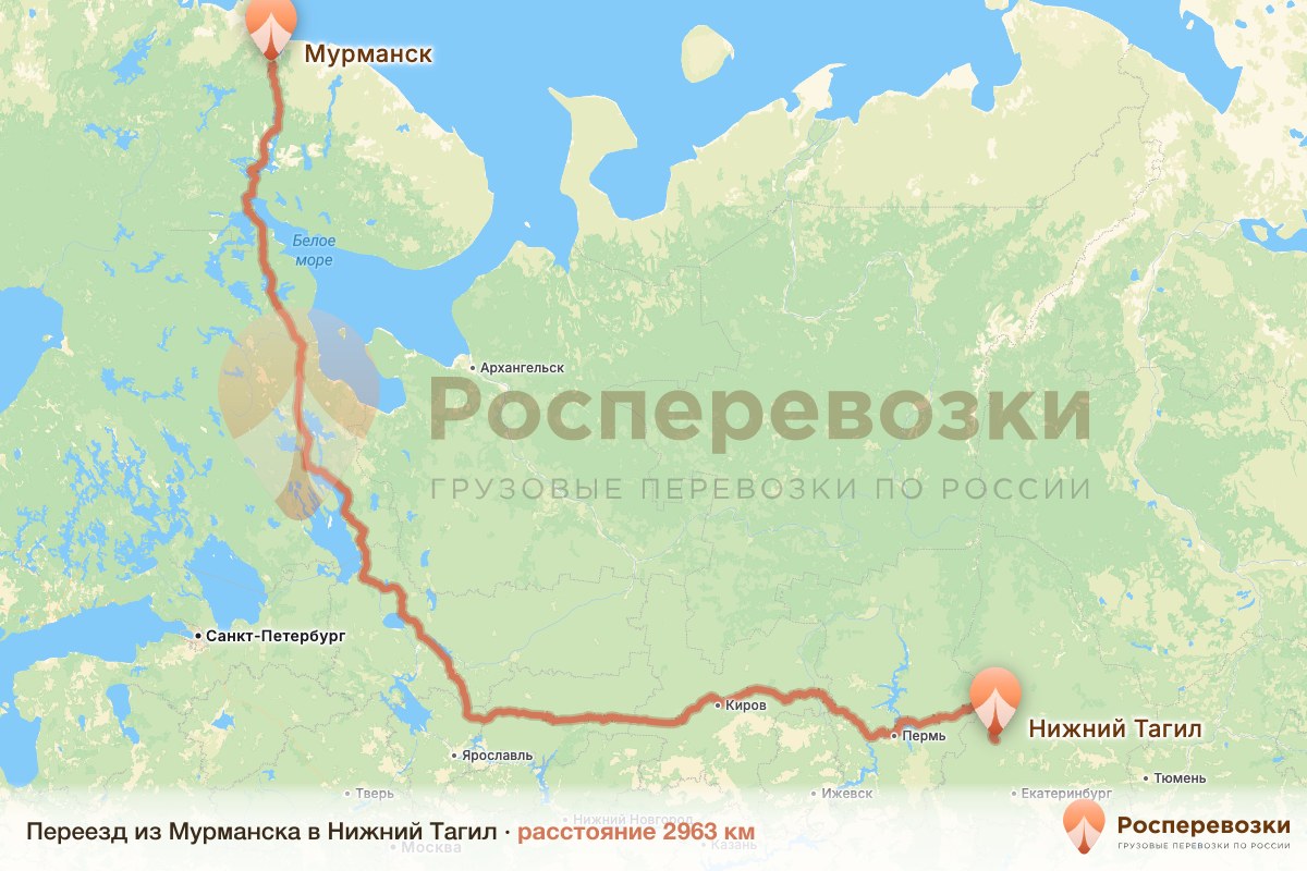 Переезд Мурманск Нижний Тагил