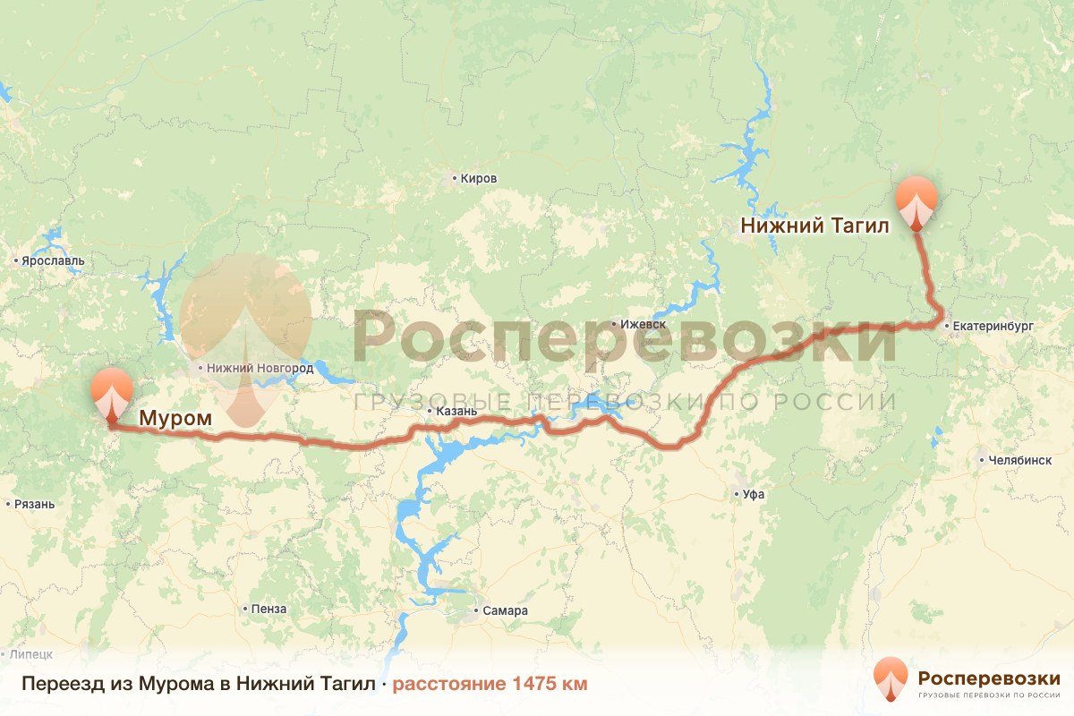 Переезд Муром Нижний Тагил
