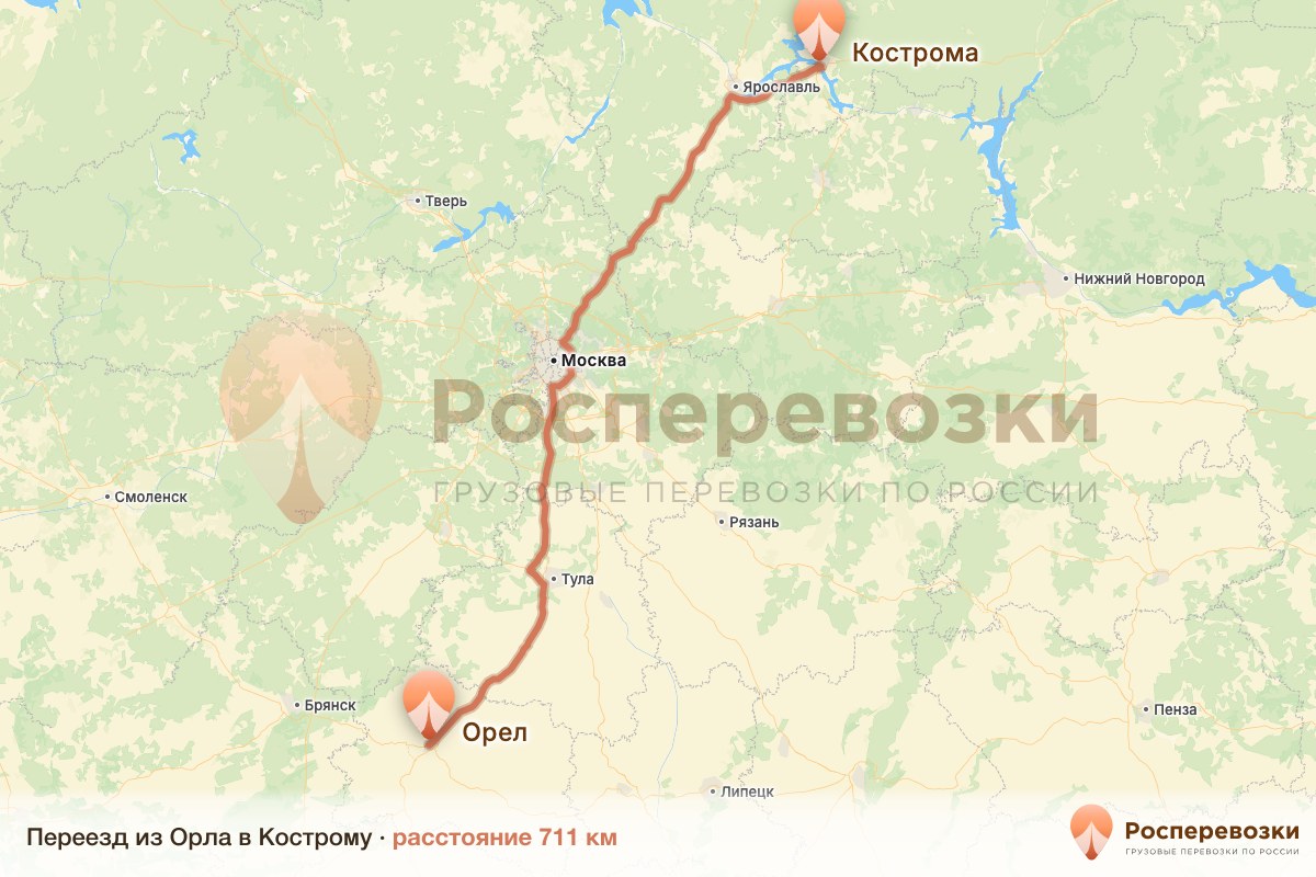 Переезд Орел Кострома