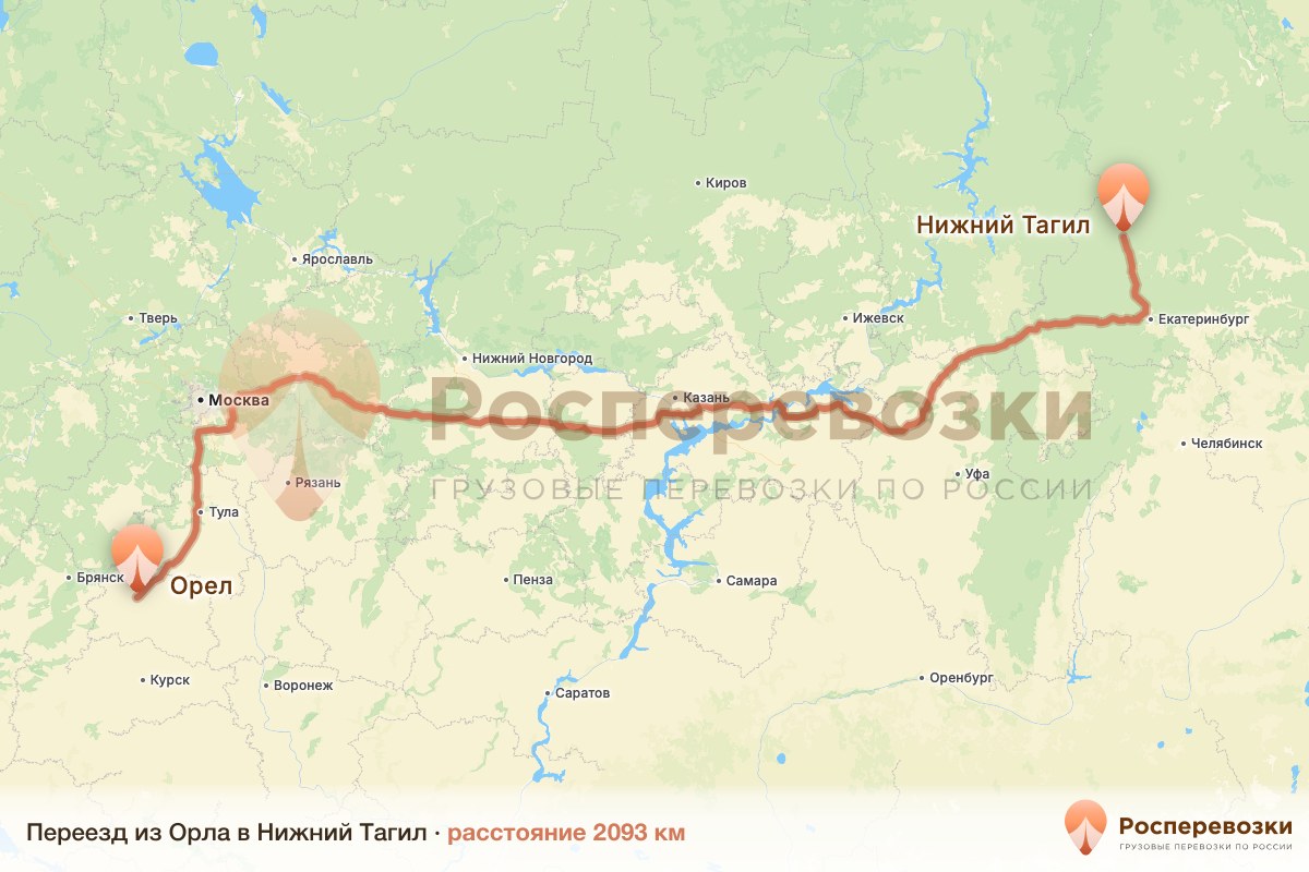 Переезд Орел Нижний Тагил
