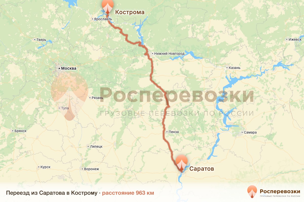 Переезд Саратов Кострома