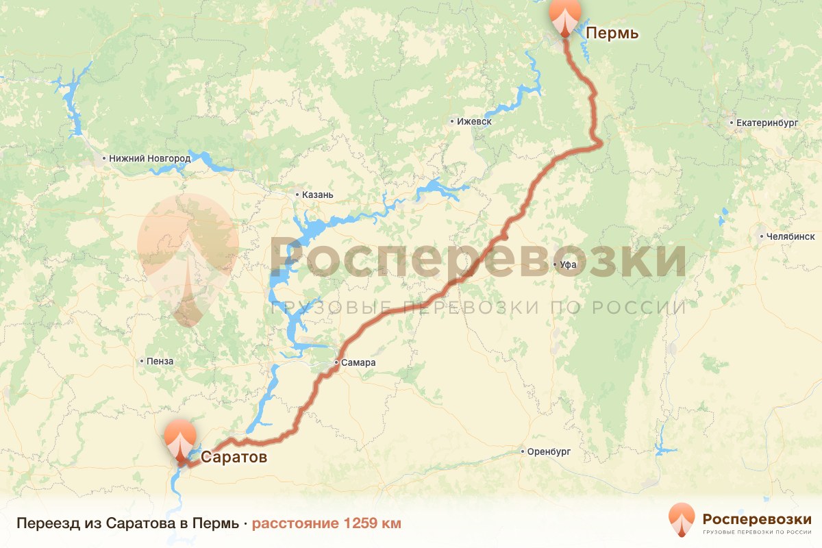 Переезд Саратов Пермь