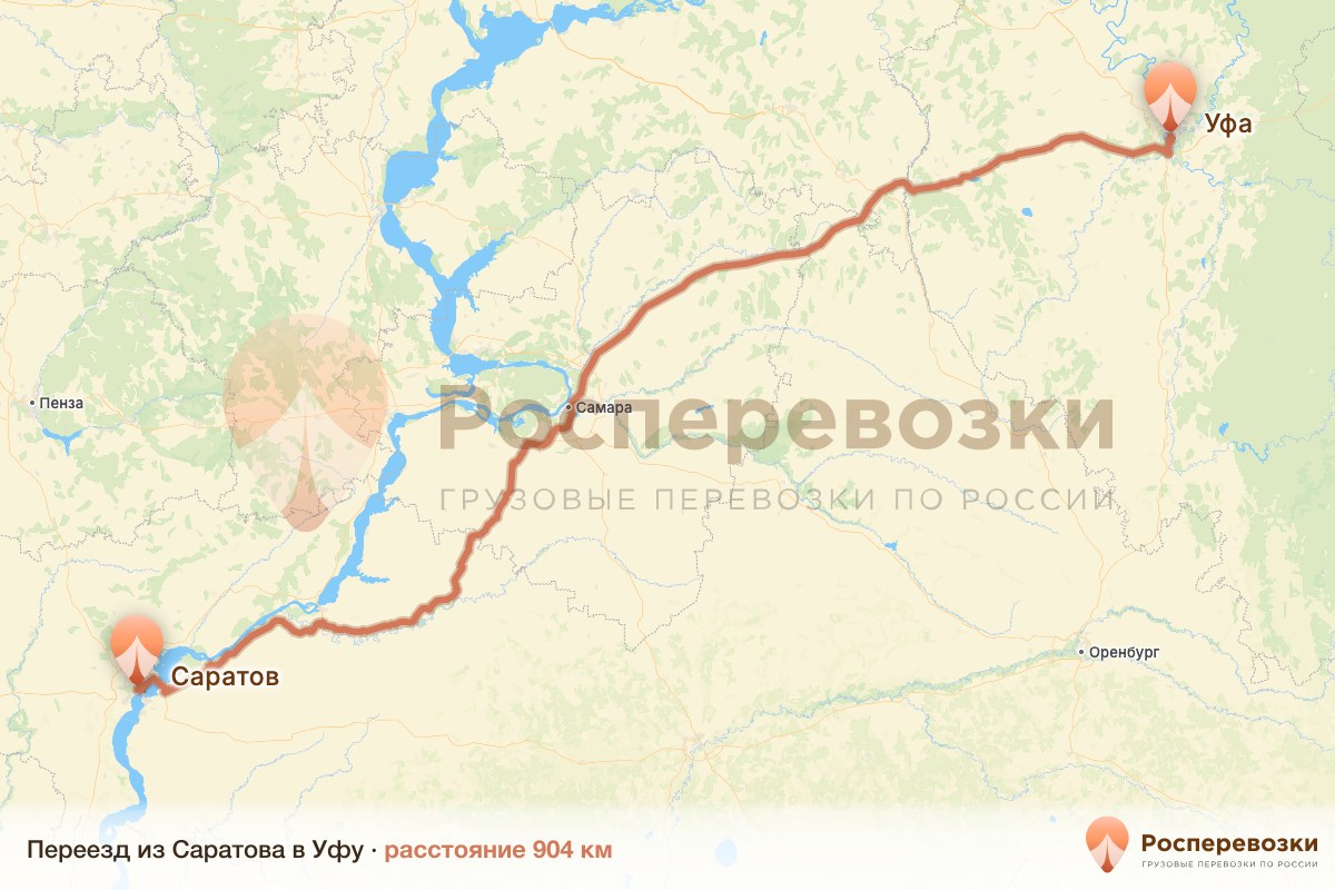 Переезд Саратов Уфа
