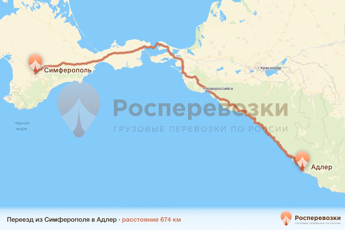 Переезд Симферополь Адлер