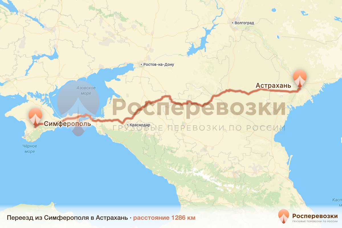 Переезд Симферополь Астрахань