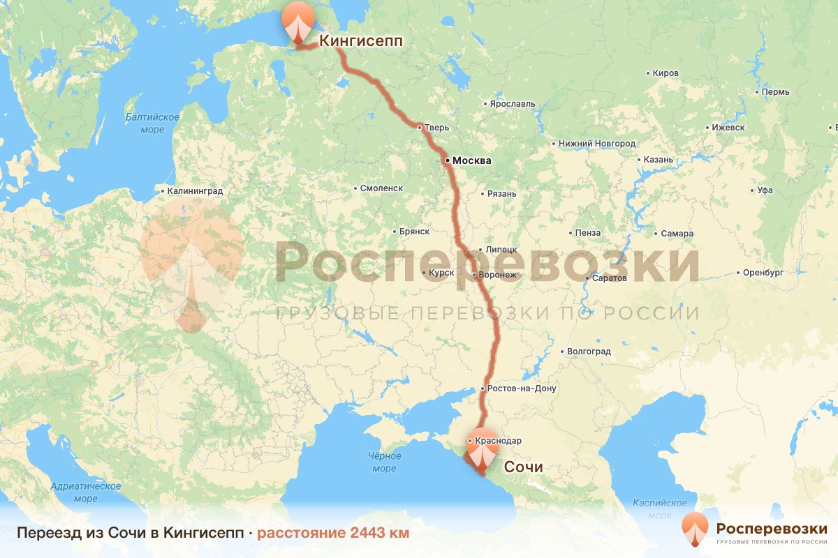 Переезд Сочи Кингисепп