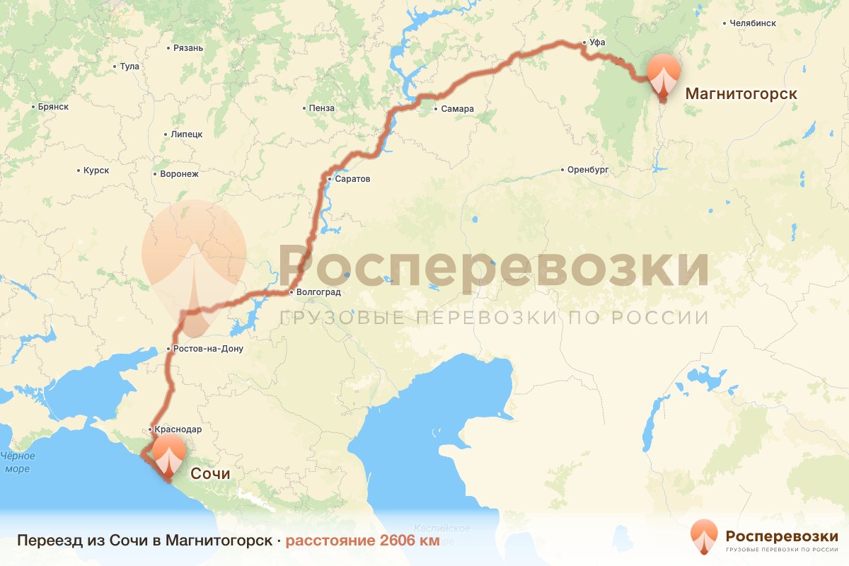 Переезд Сочи Магнитогорск