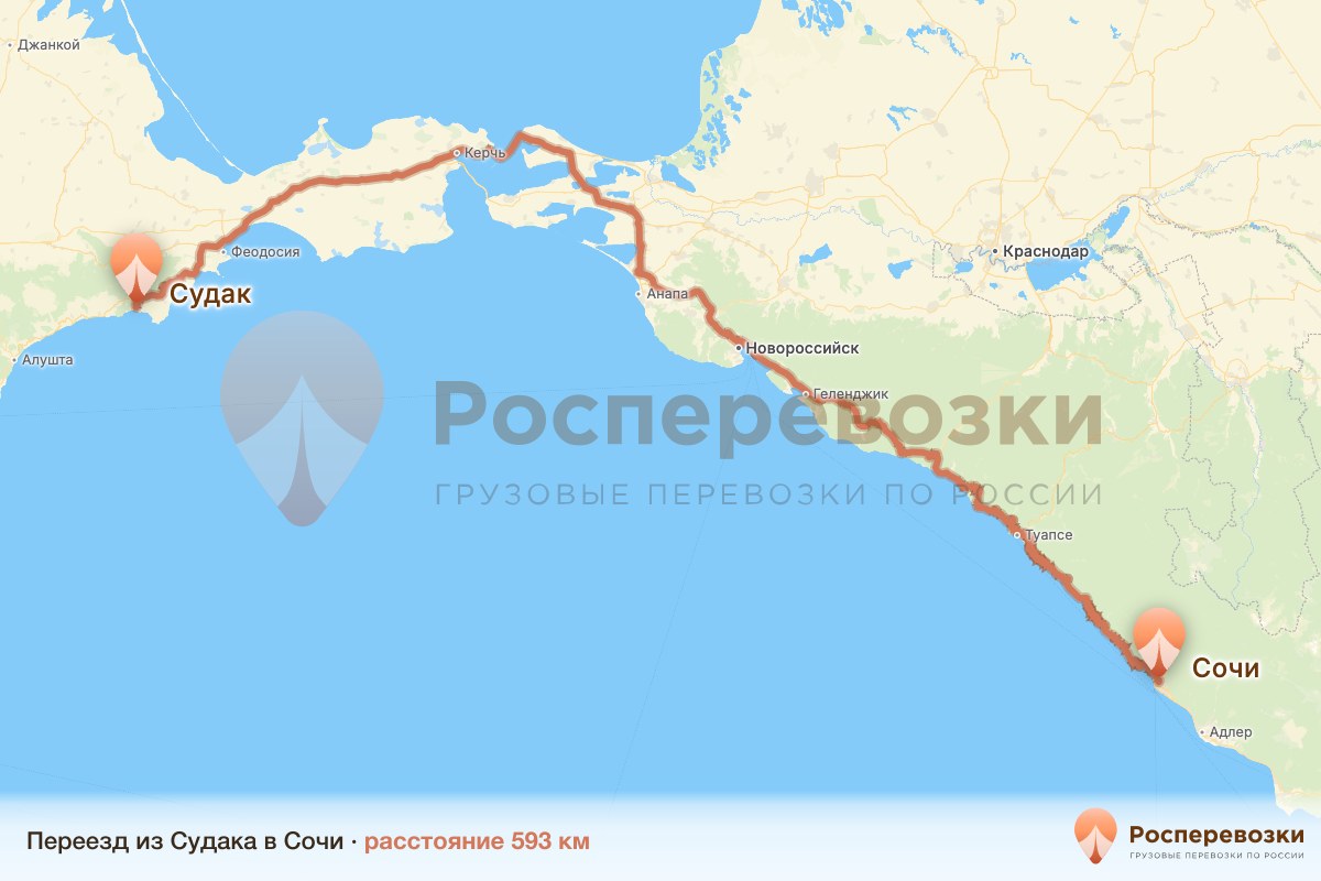 Переезд Судак Сочи