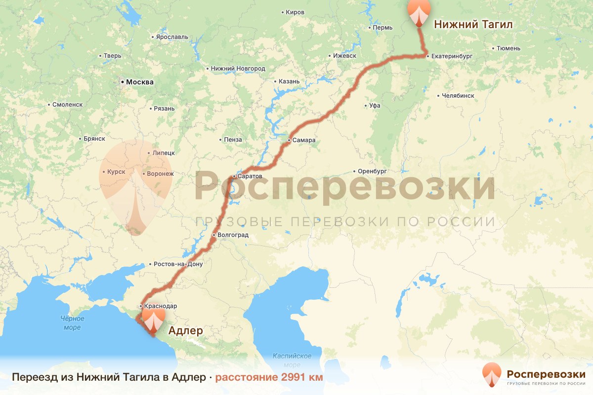 Переезд Нижний Тагил Адлер