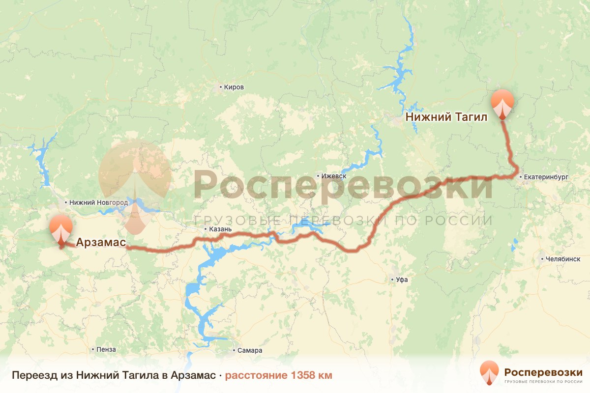 Переезд Нижний Тагил Арзамас