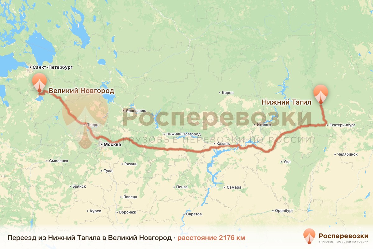 Переезд Нижний Тагил Великий Новгород