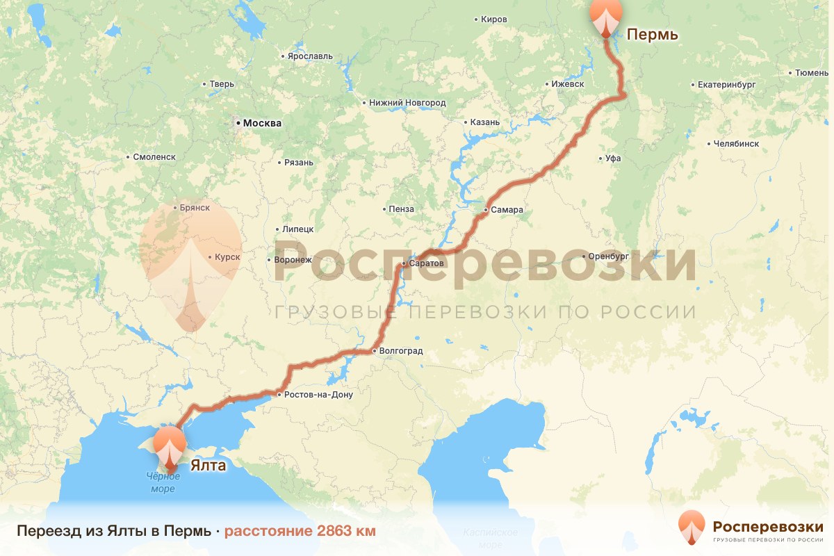 Переезд Ялта Пермь