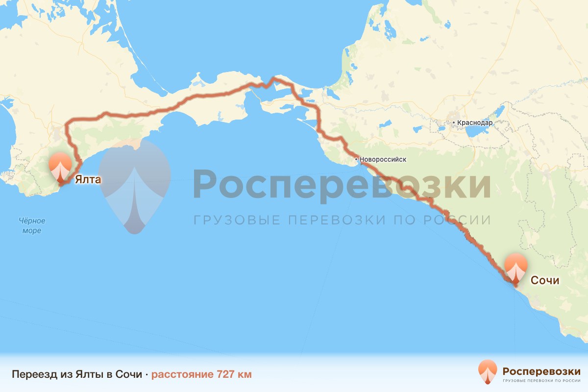 Переезд Ялта Сочи