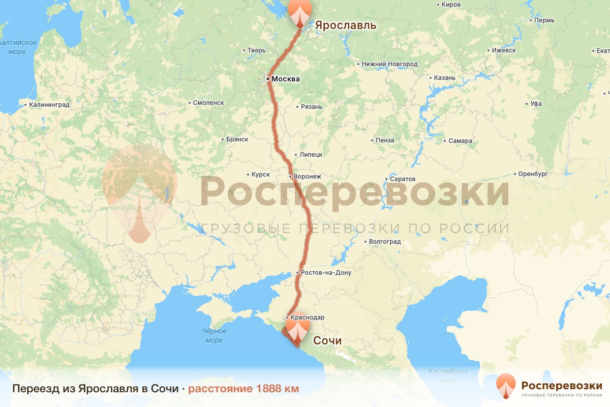 Переезд Ярославль Сочи