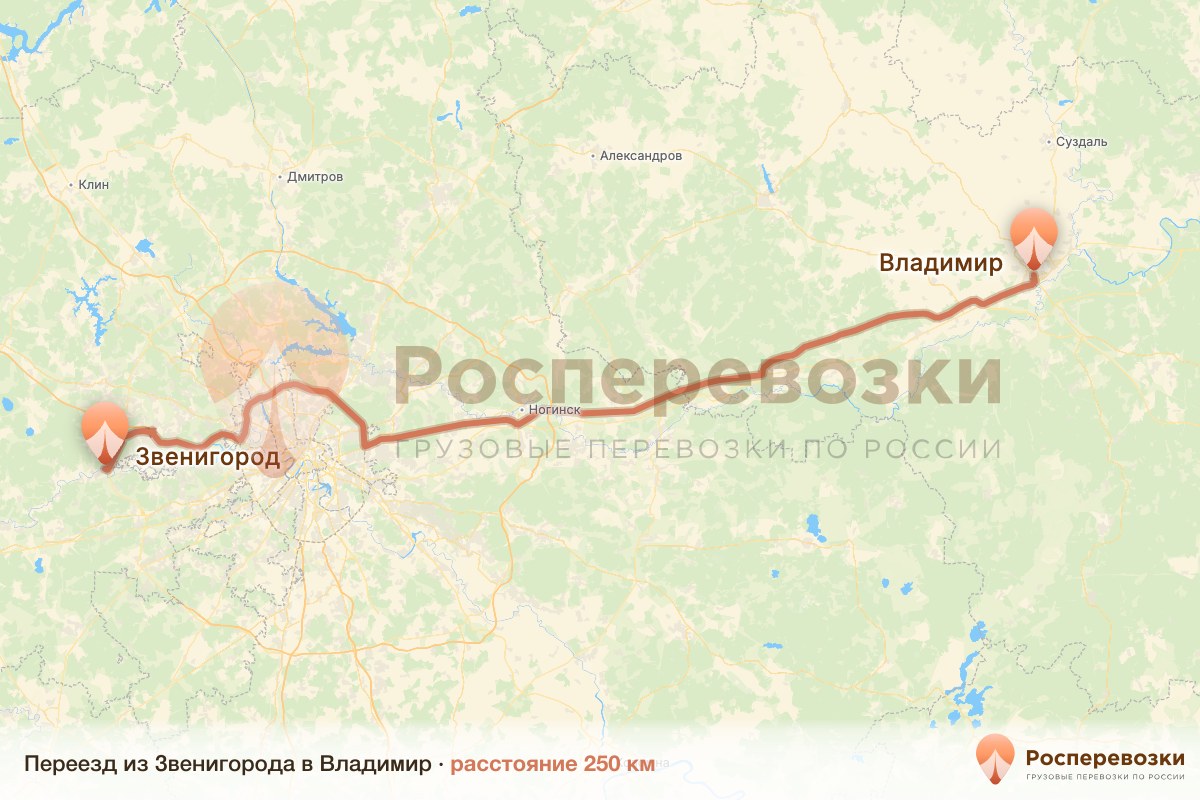 Переезд Звенигород Владимир