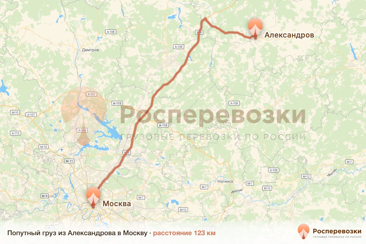 Попутный груз Александров Москва