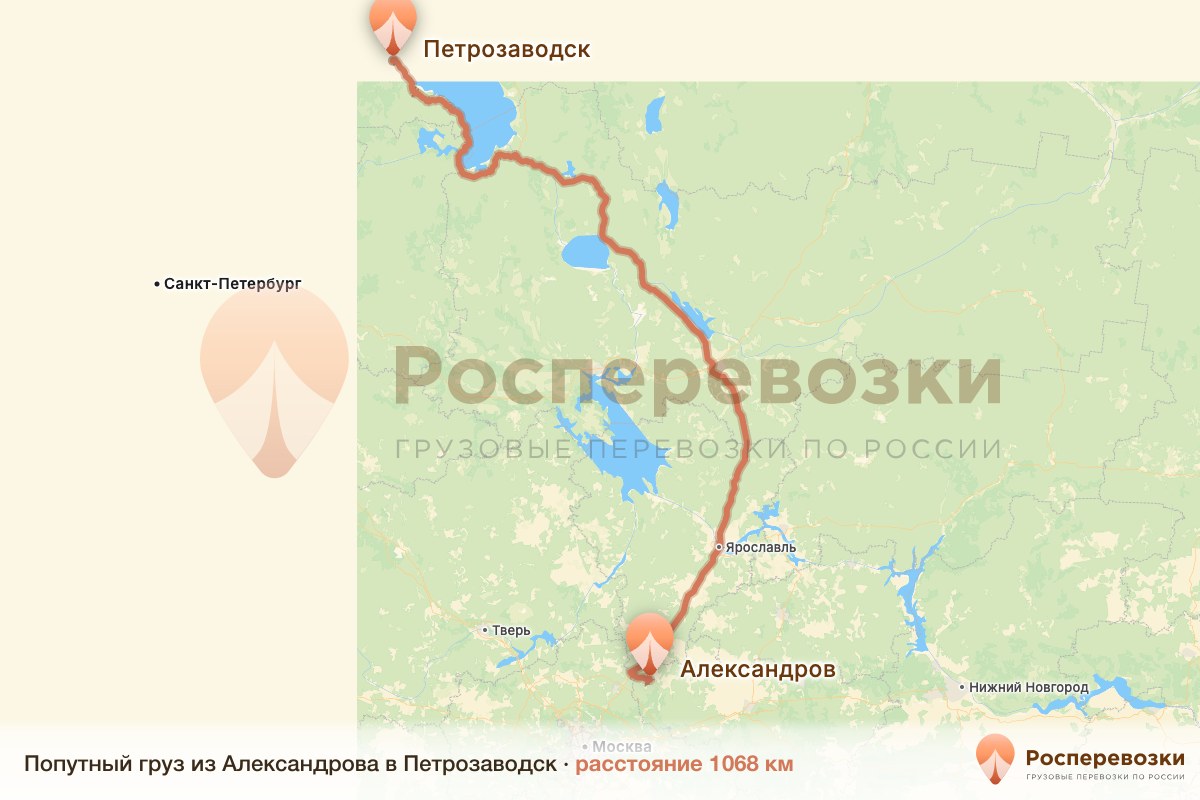 Попутный груз Александров Петрозаводск