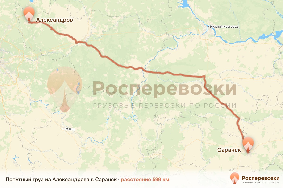 Попутный груз Александров Саранск