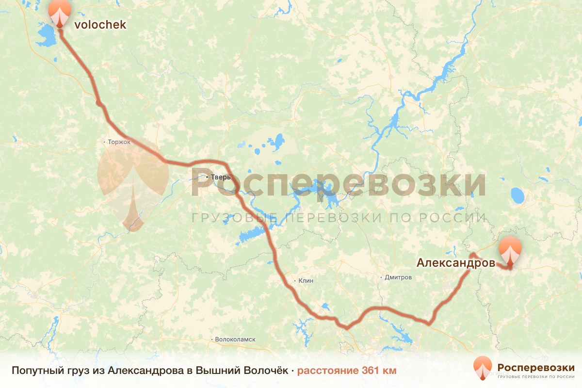 Попутный груз Александров Вышний Волочёк