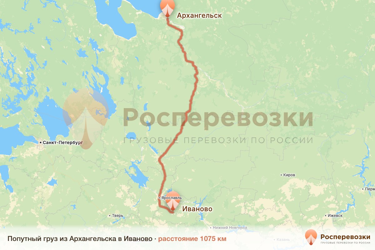 Попутный груз Архангельск Иваново