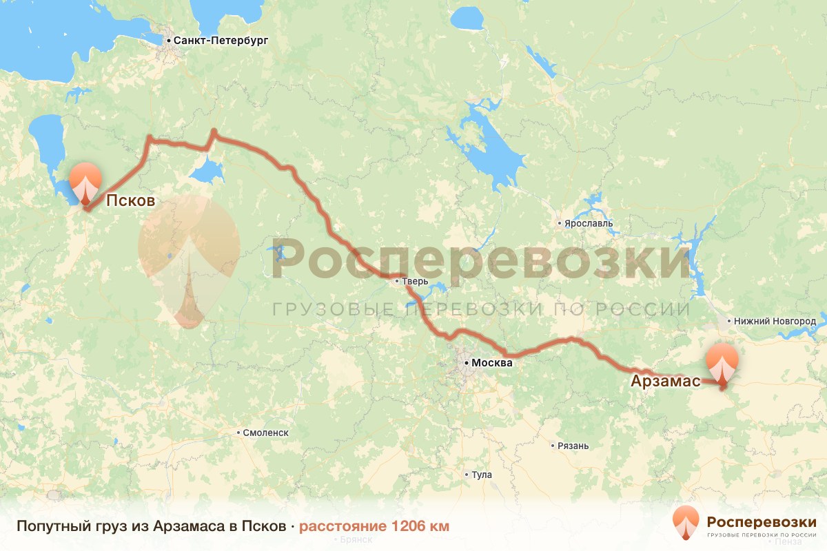 Попутный груз Арзамас Псков
