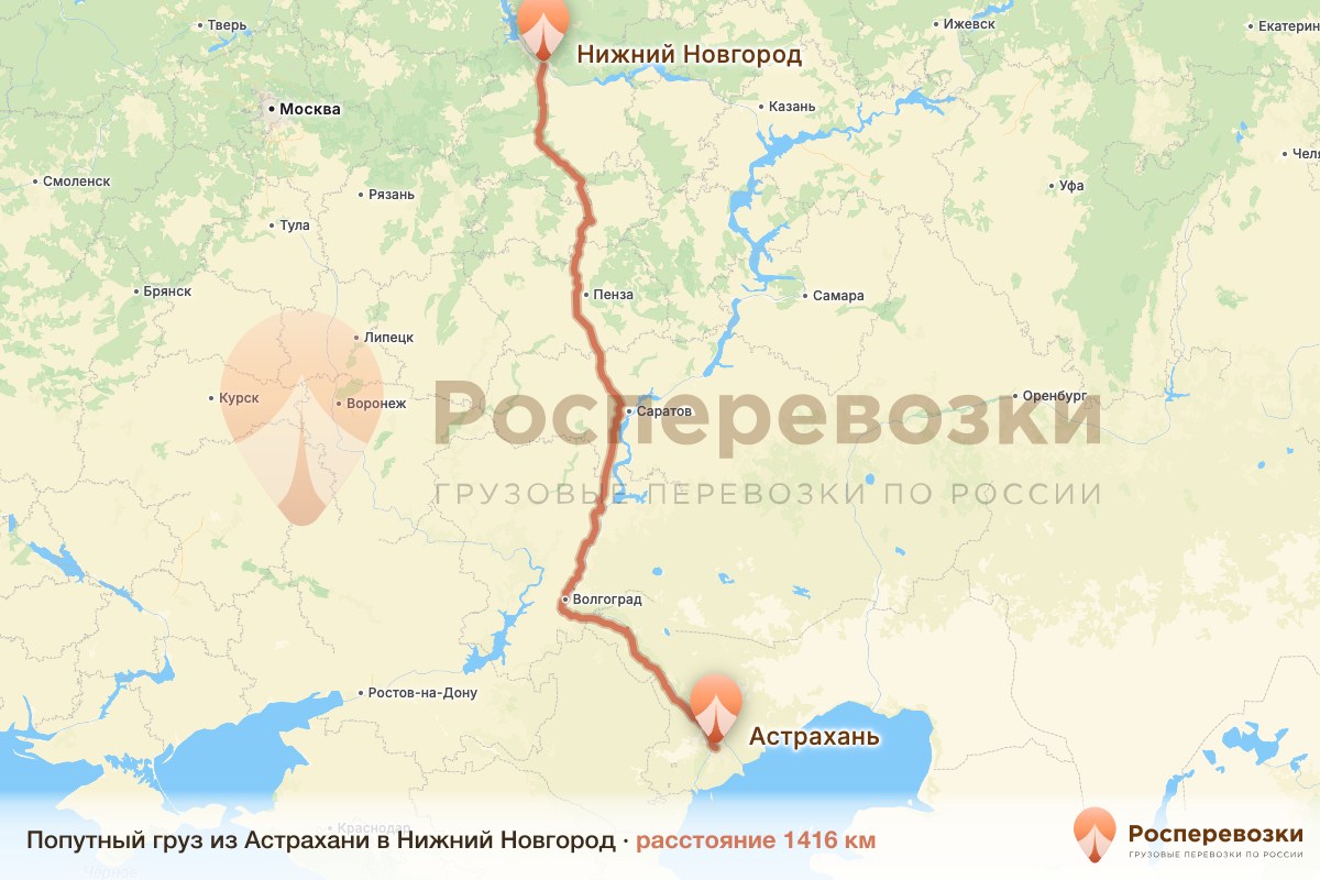 Попутный груз Астрахань Нижний Новгород