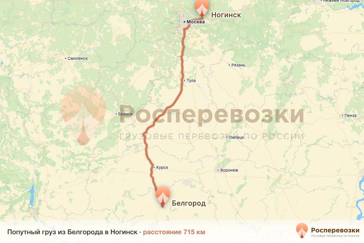 Попутный груз Белгород Ногинск