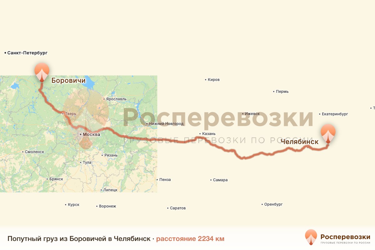 Попутный груз Боровичи Челябинск