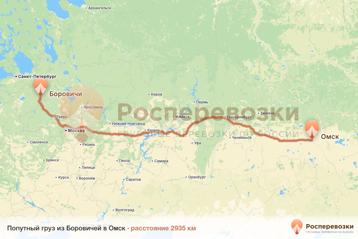 Попутный груз Боровичи Омск