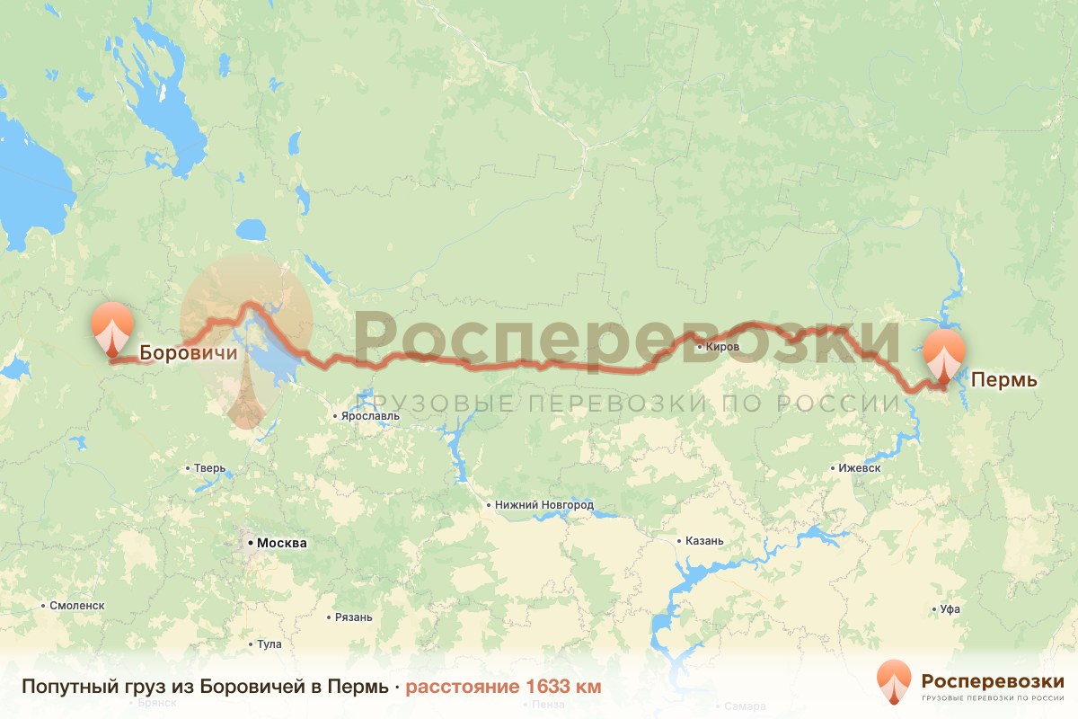 Попутный груз Боровичи Пермь