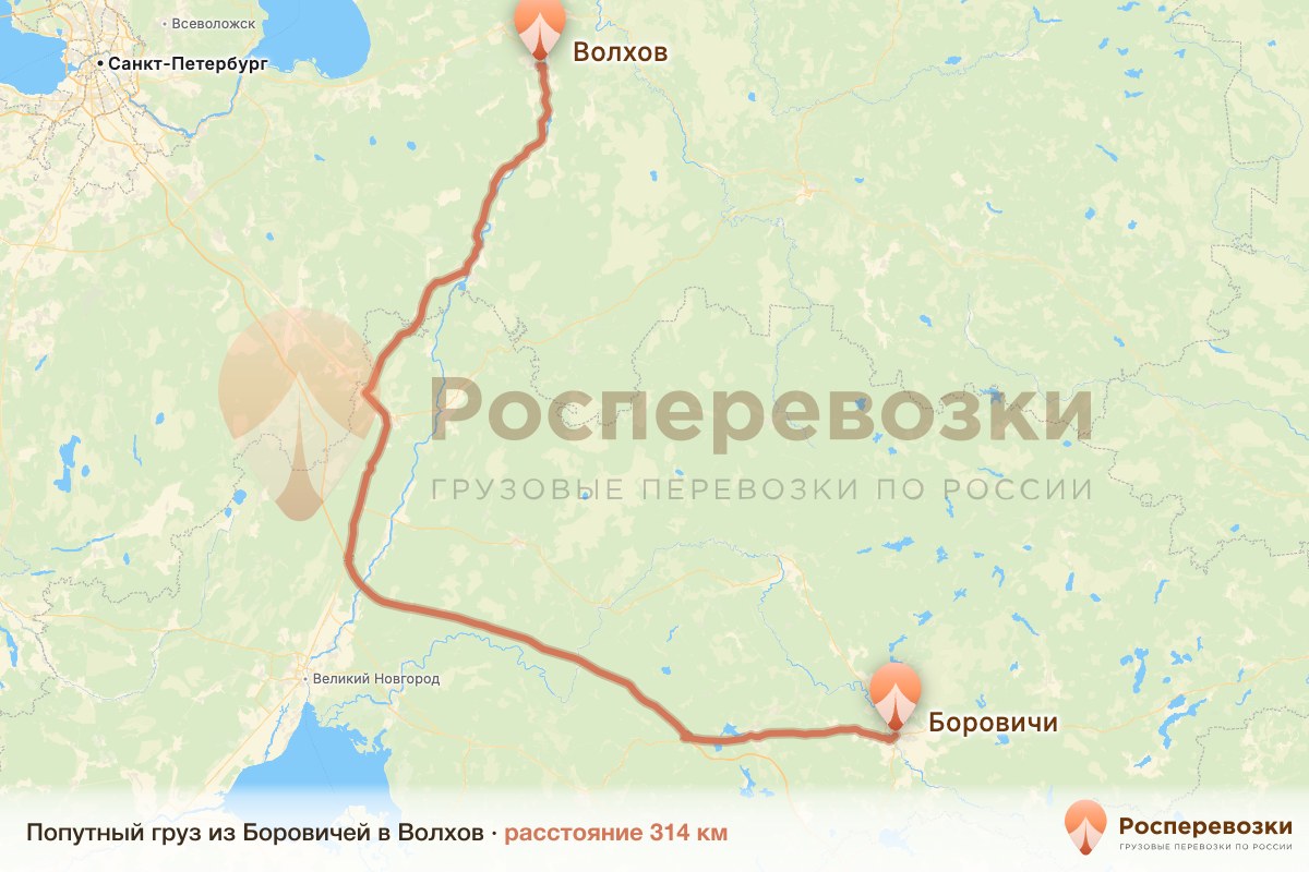 Попутный груз Боровичи Волхов