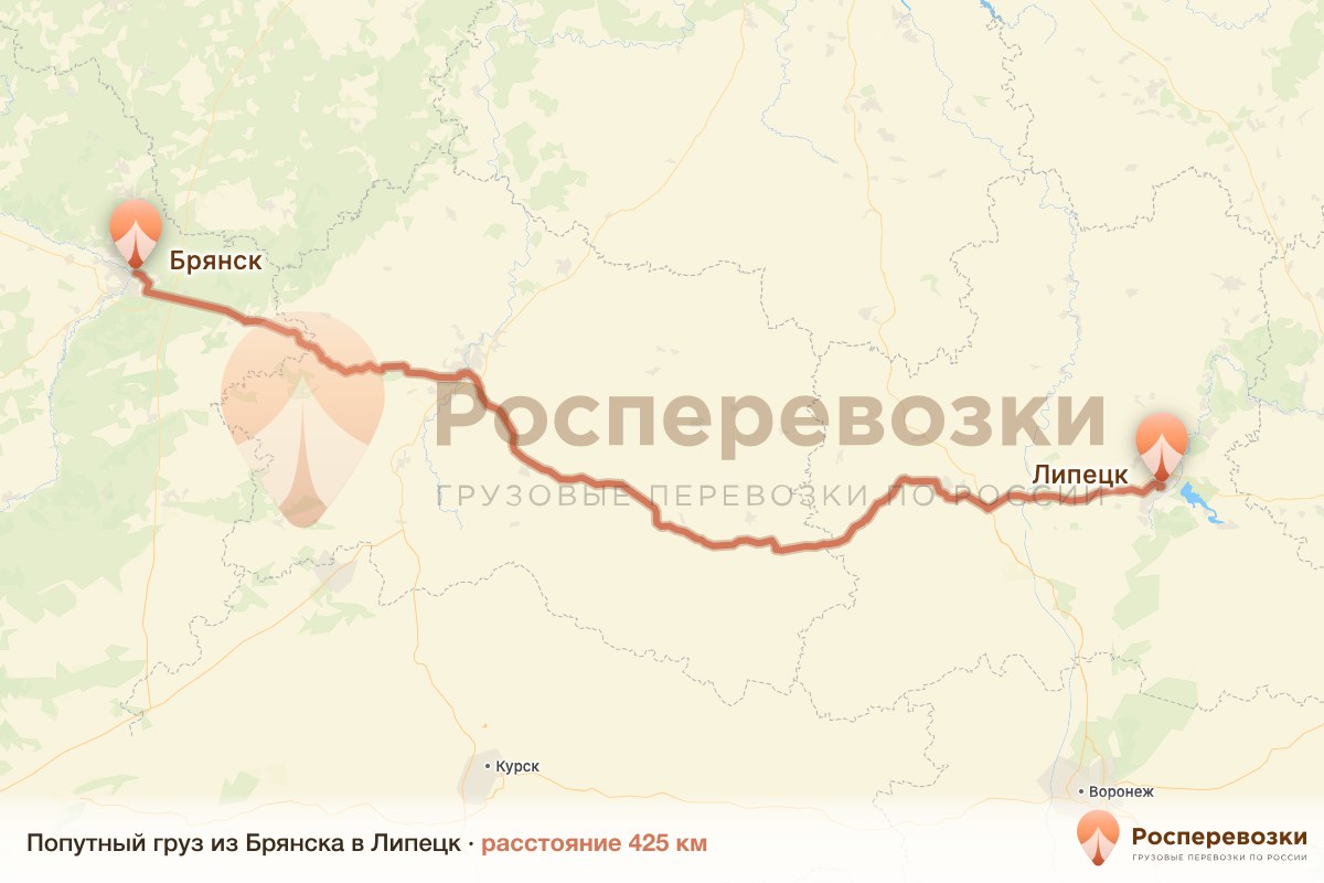 Попутный груз Брянск Липецк