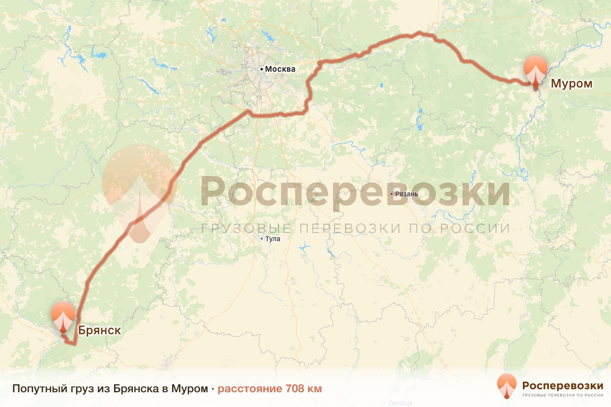 Попутный груз Брянск Муром