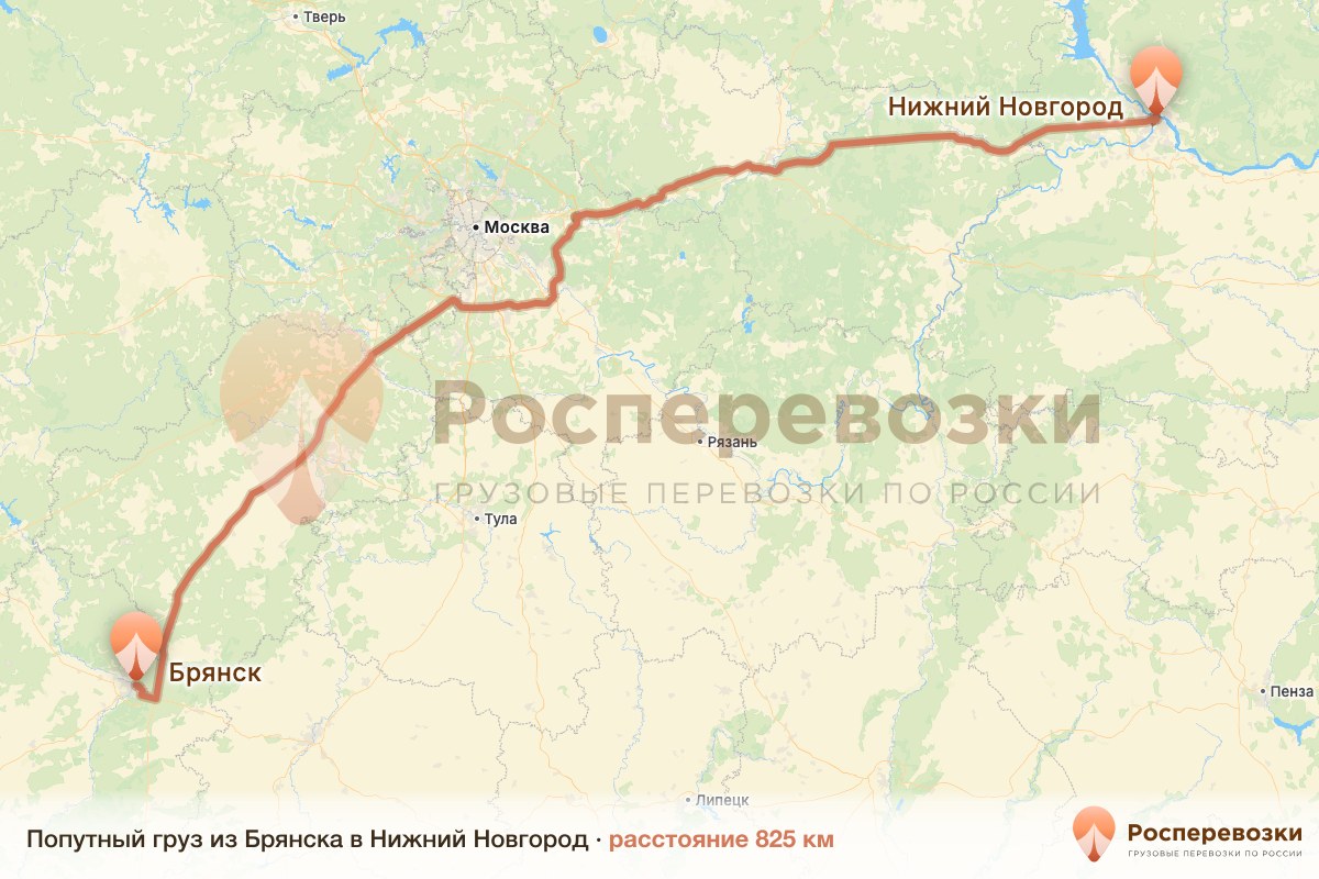 Попутный груз Брянск Нижний Новгород