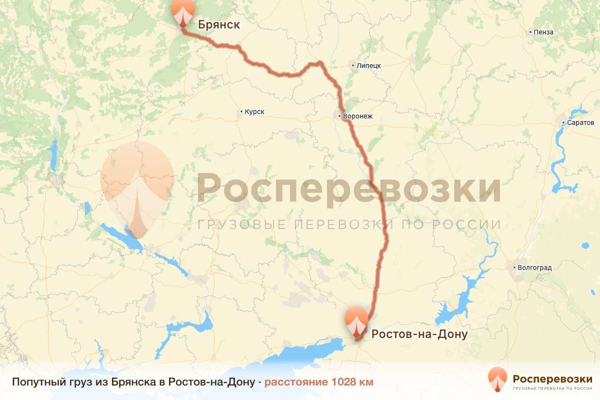 Попутный груз Брянск Ростов-на-Дону