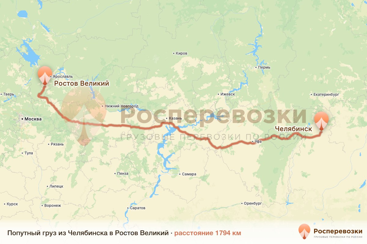 Попутный груз Челябинск Ростов