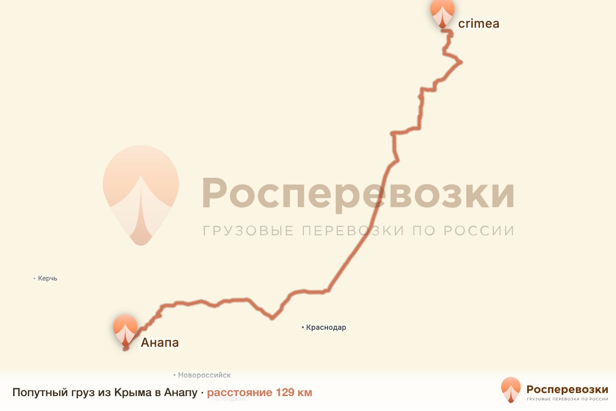Попутный груз Крым Анапа