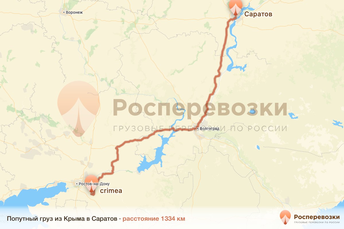 Попутный груз Крым Саратов