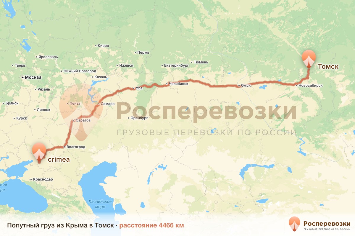 Попутный груз Крым Томск