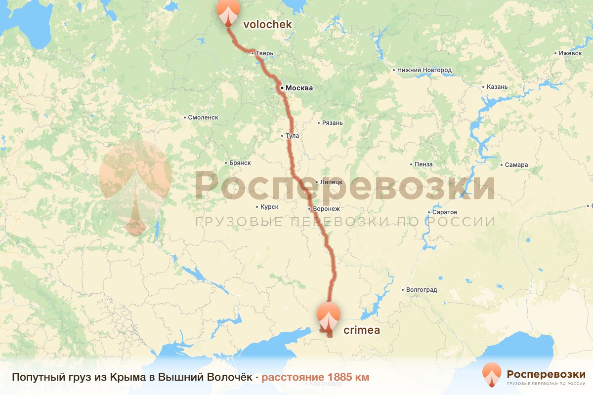 Попутный груз Крым Вышний Волочёк