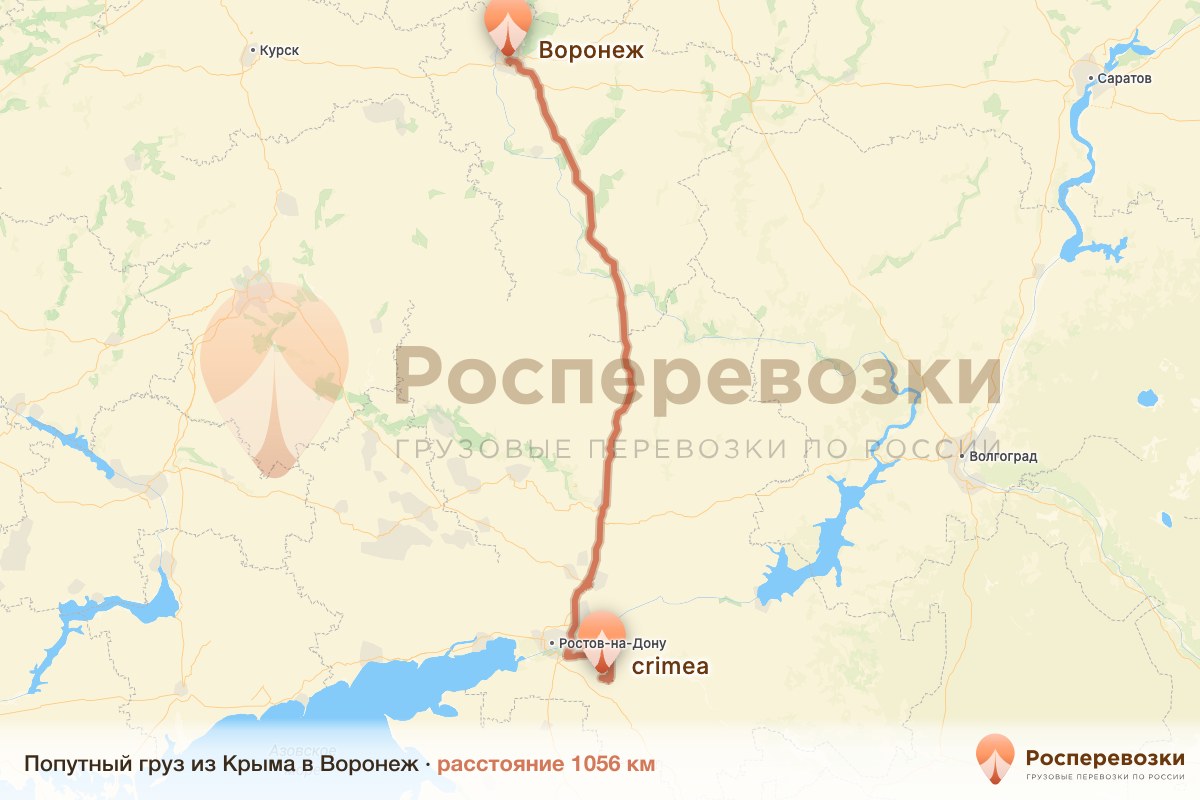 Попутный груз Крым Воронеж