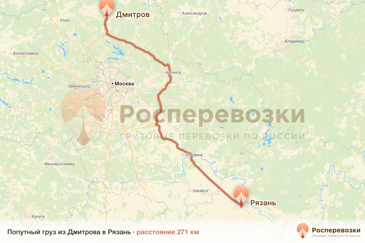 Попутный груз Дмитров Рязань