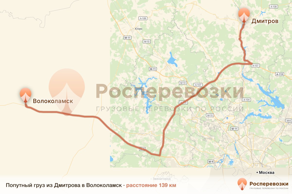 Попутный груз Дмитров Волоколамск