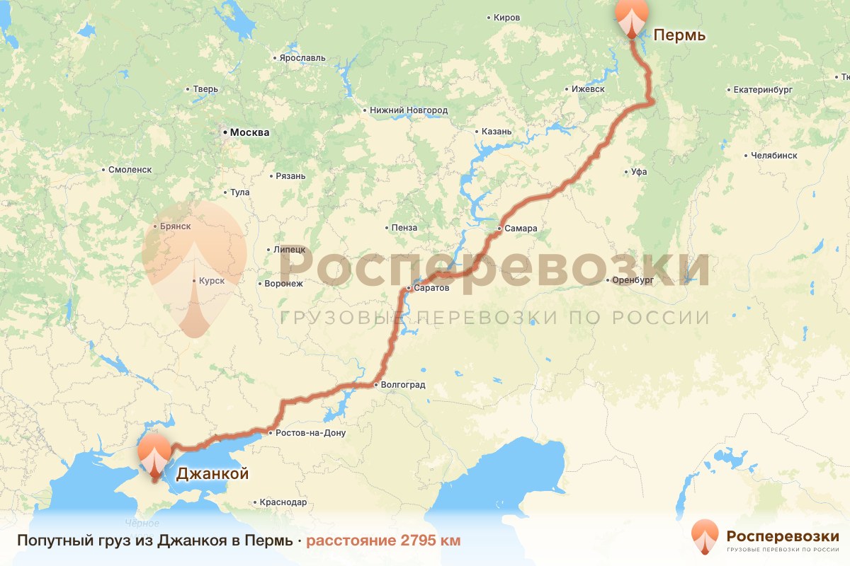Попутный груз Джанкой Пермь