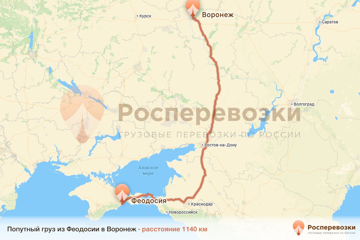 Попутный груз Феодосия Воронеж