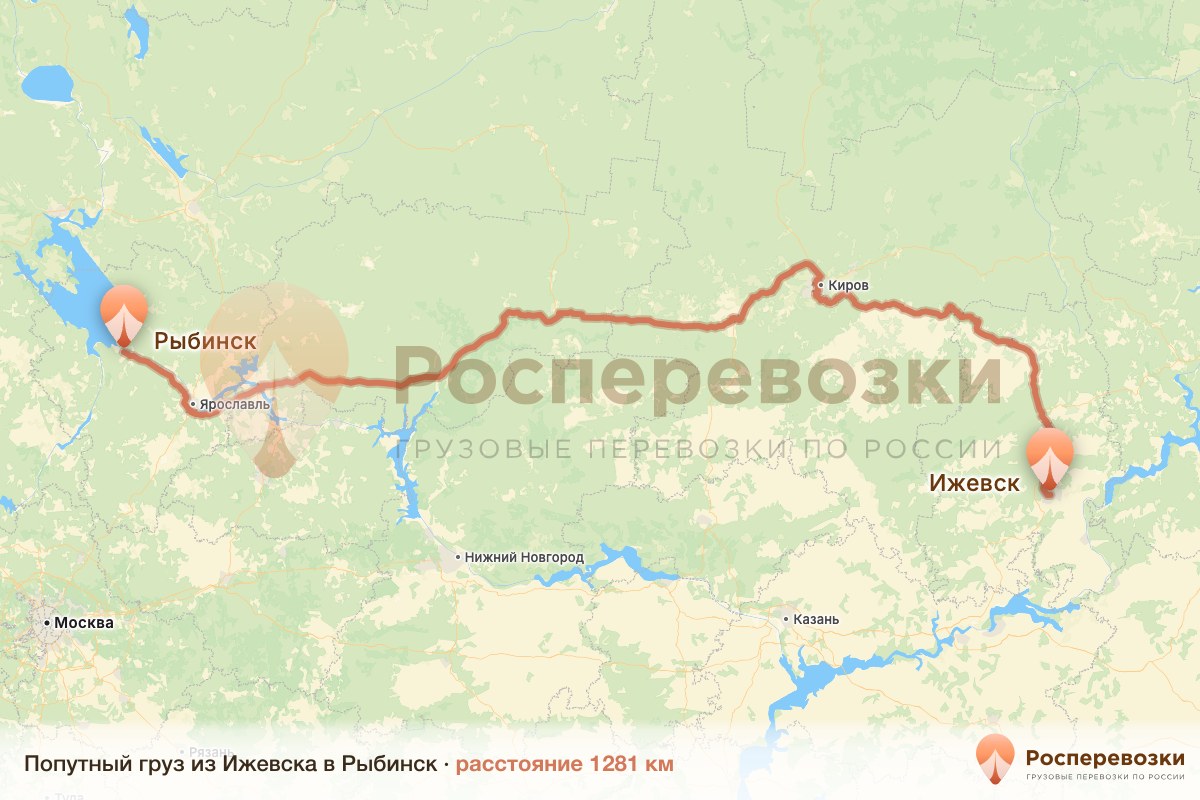 Попутный груз Ижевск Рыбинск
