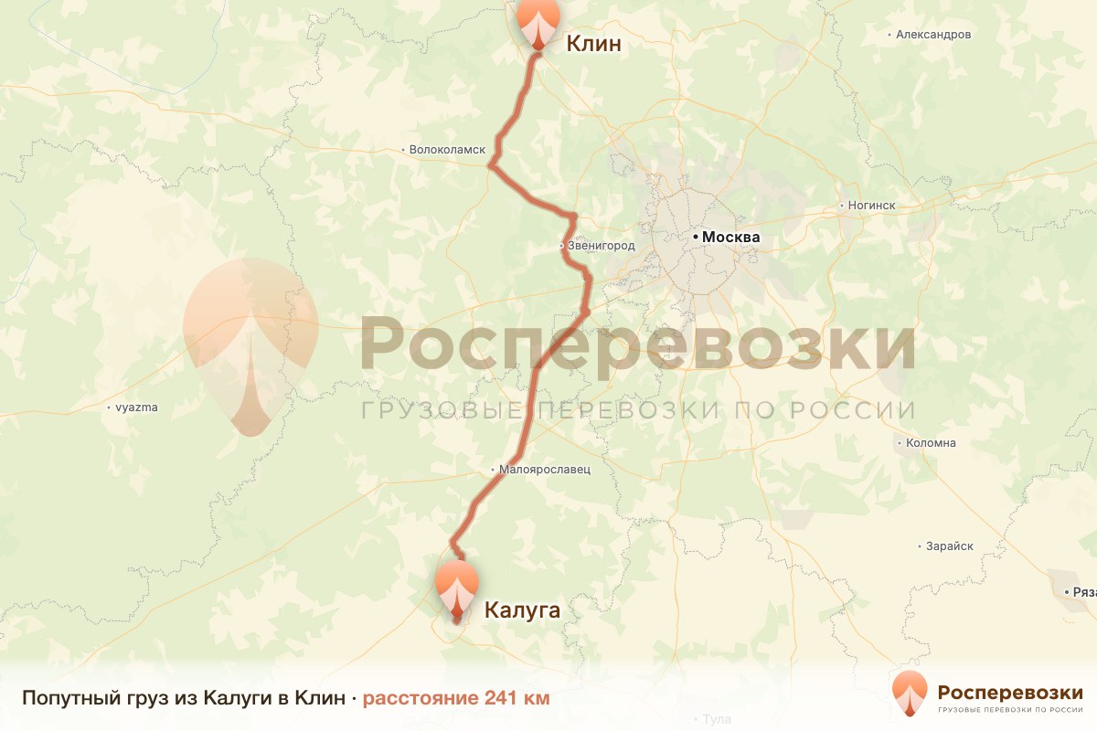 Попутный груз Калуга Клин